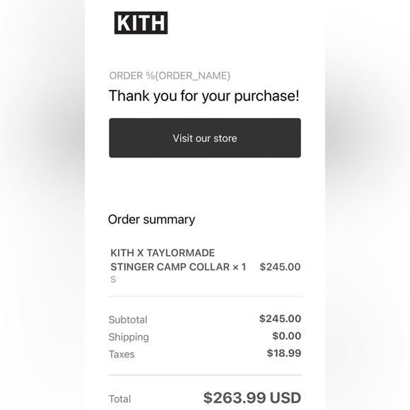 KITH X TAYLORMADE STINGER CAMP COLLAR - Picture 7 of 7